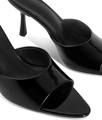 Black Patent Leather Mule Heel - Milan