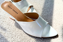 White Leather Wedge Mule – Cleo