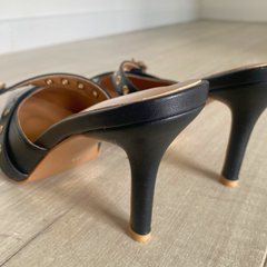 Black Leather Mule - Mara