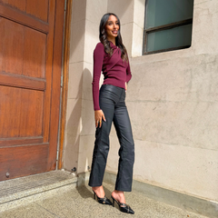 Black Leather Mule - Mara