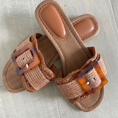 Brown Raffia Flat – Isla