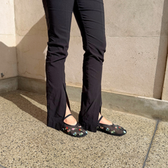 Black Floral Mesh Ballet Flat – Elise