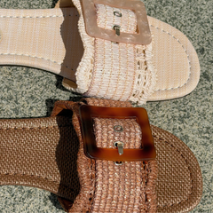 Brown Raffia Flat – Isla