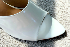 White Leather Wedge Mule – Cleo