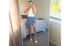 White Leather Wedge Mule – Cleo