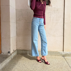 Wine Leather Mule Heel - Milan