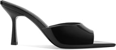 Black Patent Leather Mule Heel - Milan