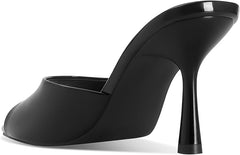 Black Patent Leather Mule Heel - Milan