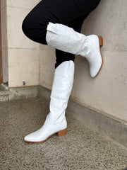 Whitw Stitch Western Knee-High Boot – Rodeo