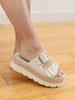 Cream Leather Platform Slide – Solea