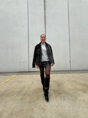 Black Fold-Over LEATHER Boots - Ray