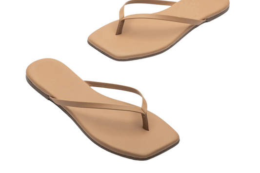 PREORDER Serenity Split-Toe Leather Sandal Nude