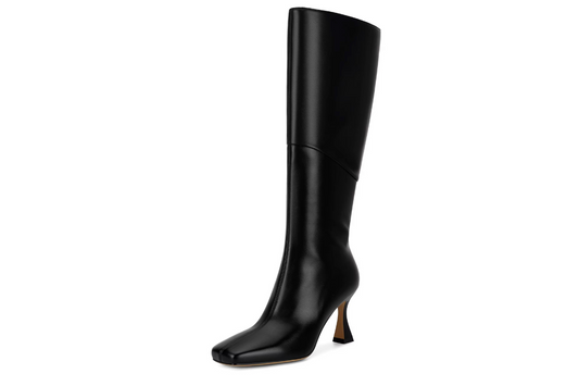 Black Leather Knee-High Boots – Lila (PREORDER)