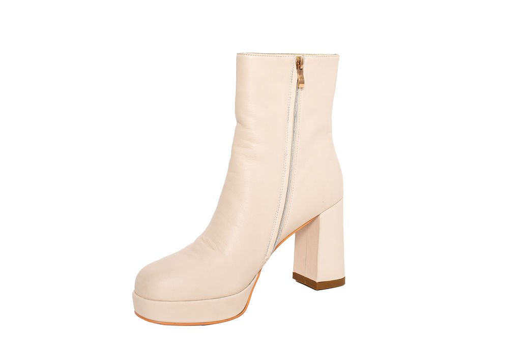 Bex Platform Boot Cream Boots by Sole Shoes NZ AB19-36