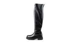 Chester Knee High Combat Boot Black Boots by Sole Shoes NZ LB5-36W