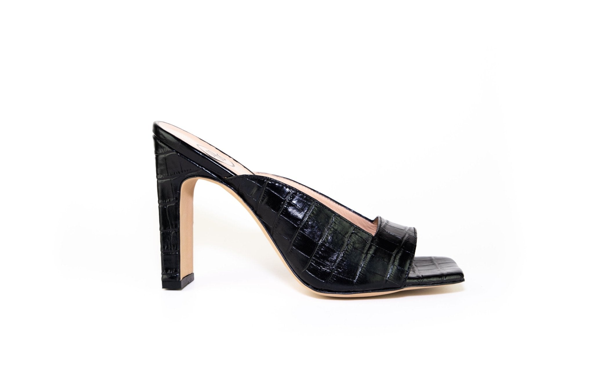 Kimmy Mule Black Heels by Sole Shoes NZ H12-36