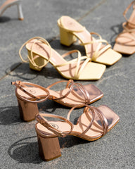 Ky Sandal Heel Rose Gold Heels by Sole Shoes NZ H22-36