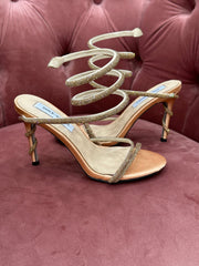 Python Heel Bronze Gold Heels by Sole Shoes NZ H29-35