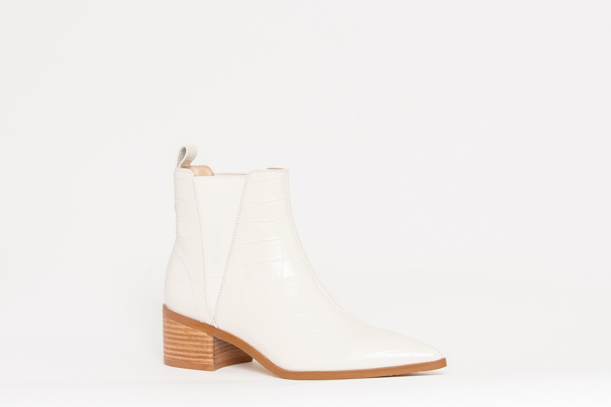 River Croco Leather Ankle Boot Cream Boots by Sole Shoes NZ AB17-36