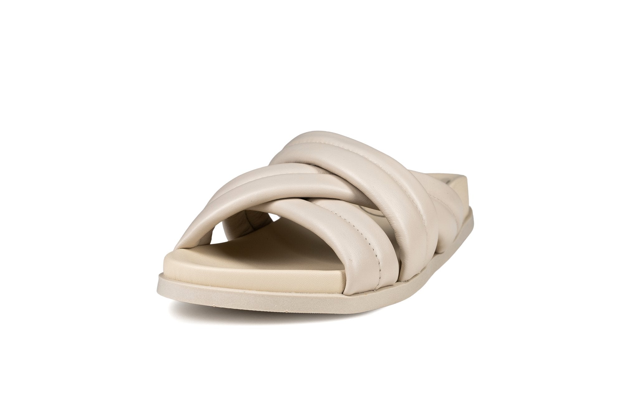 Zen Leather Slides Cream- PREORDER Flats by Sole Shoes NZ F21-36
