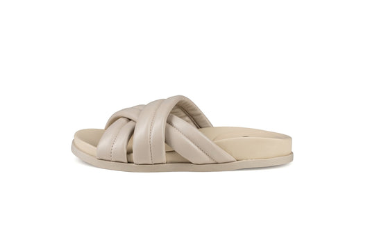 Zen Leather Slides Cream- PREORDER Flats by Sole Shoes NZ F21-36 2000